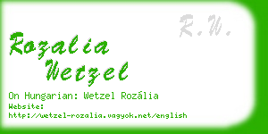 rozalia wetzel business card